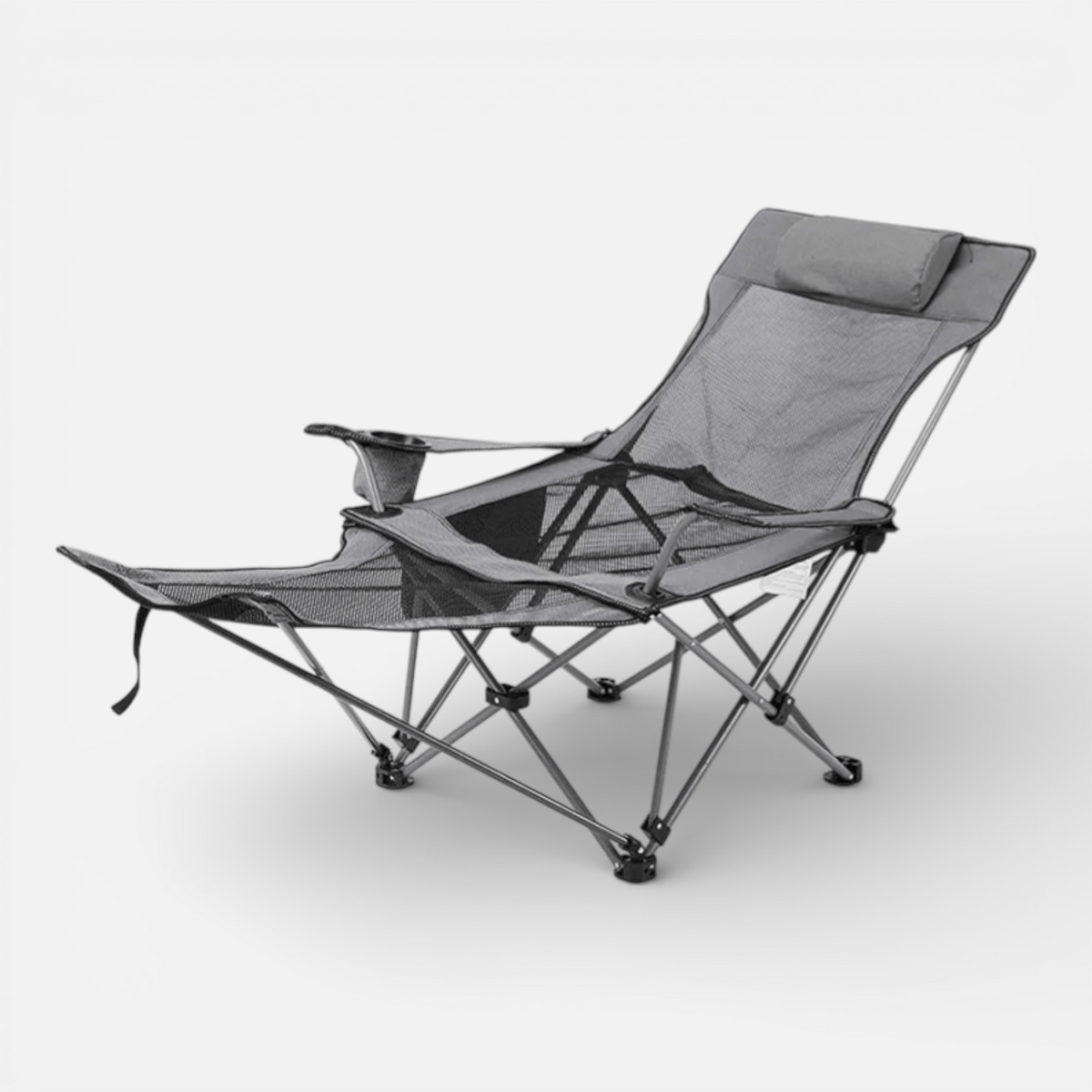 Mon Esprit Nature Argent Chaise longue de camping inclinable et portable - ApexDry