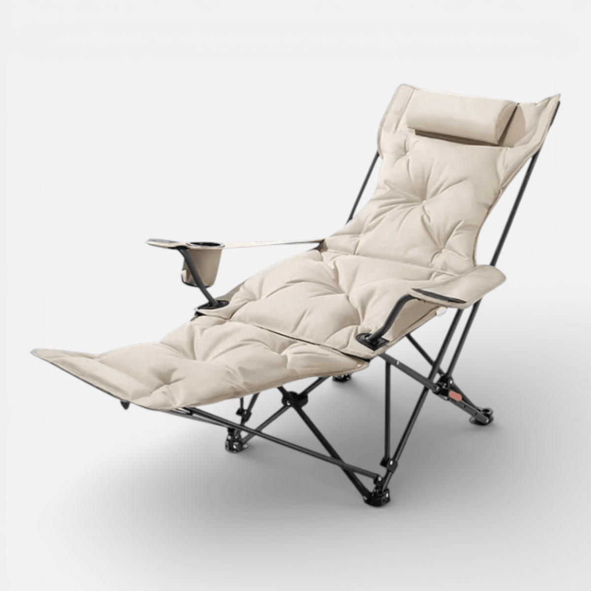 Mon Esprit Nature beige clair Chaise de camping inclinable de haute qualitée - EchoCrest