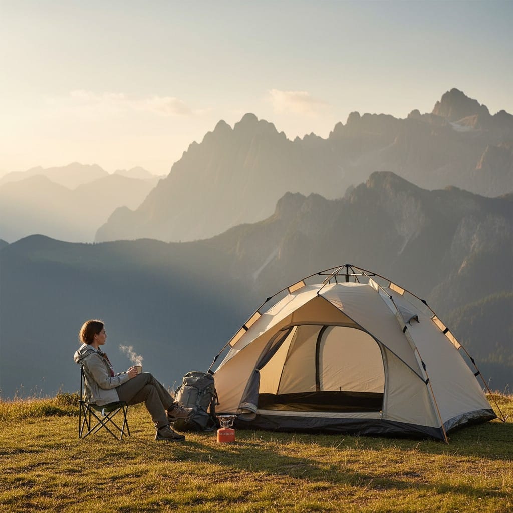 Mon Esprit Nature Beige Tente de camping Polyester - VENUS 4P
