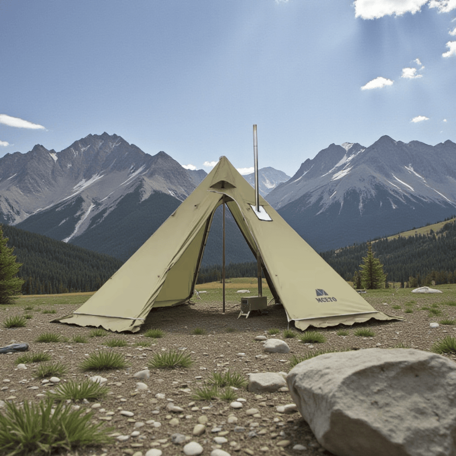 Mon Esprit Nature Beige Tente de camping pyramidale - Tipi 4P