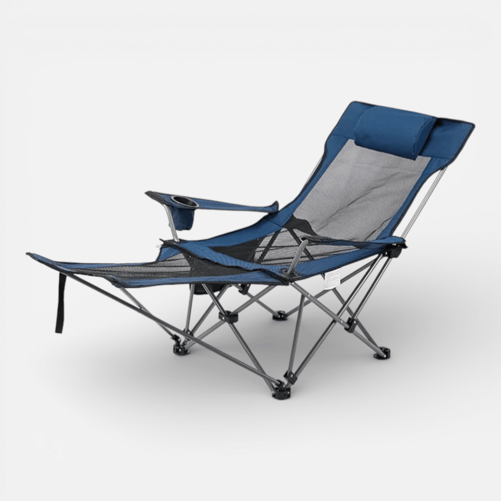 Mon Esprit Nature Bleu Chaise longue de camping inclinable et portable - ApexDry