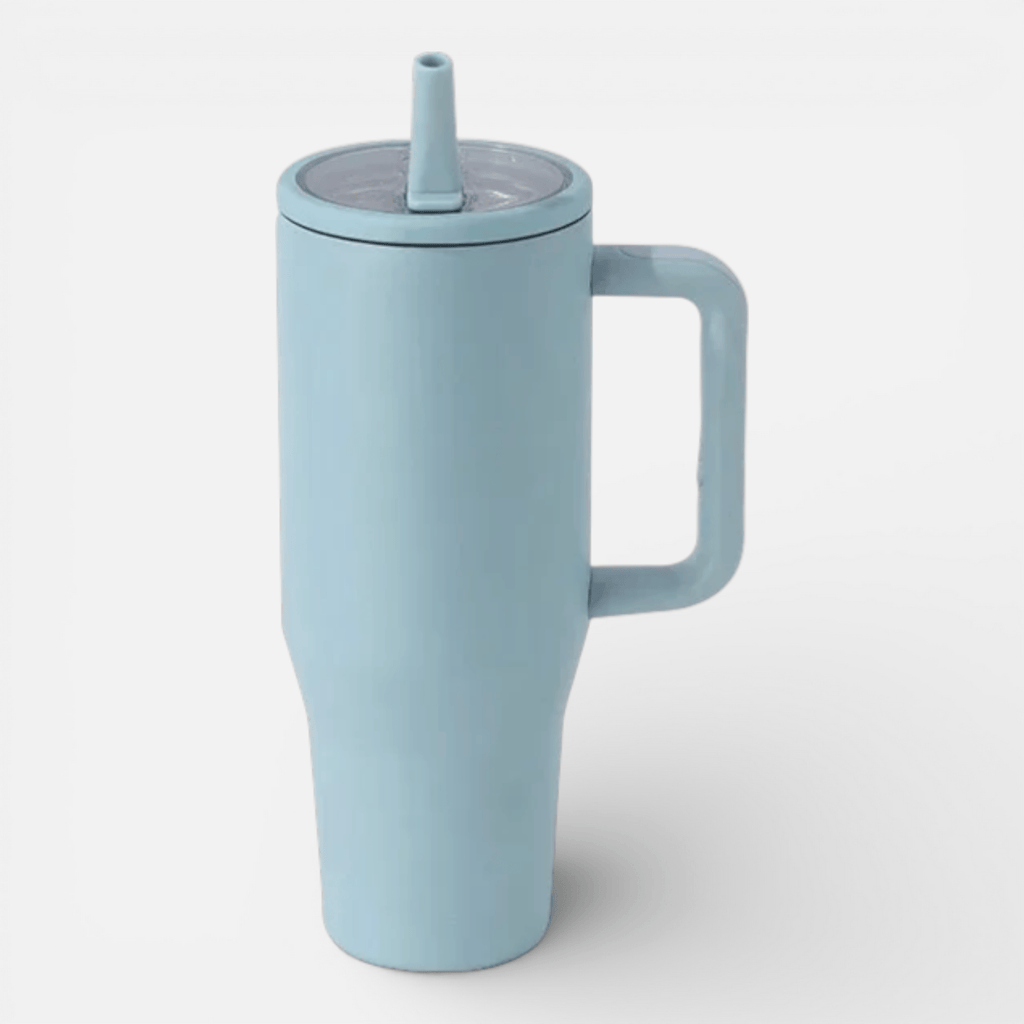 Mon Esprit Nature bleu-vert / 1200ml Tasse thermos avec paille intégrée - Ozz
