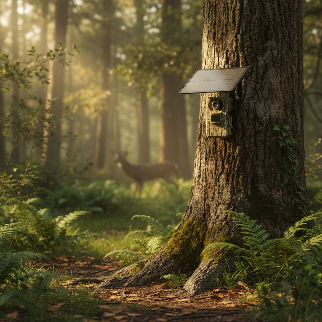 Mon Esprit Nature Camouflage Forêt foncé Caméra de surveillance cellulaire 4G avec énergie solaire - Himro Image