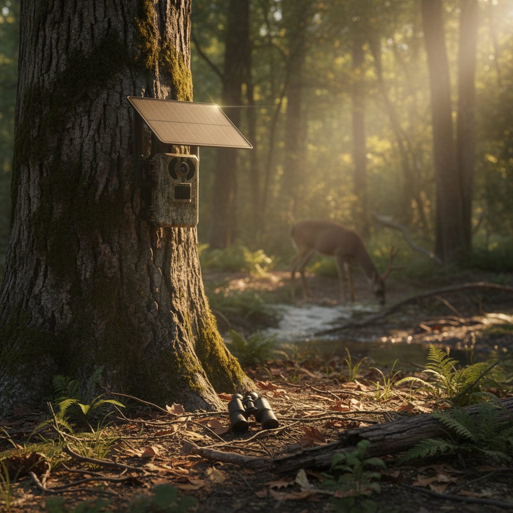 Mon Esprit Nature Camouflage Forêt foncé Caméra de surveillance cellulaire 4G avec énergie solaire - Himro Image