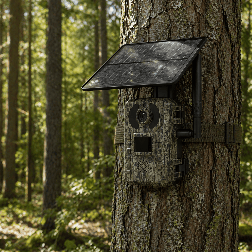 Mon Esprit Nature Camouflage Forêt foncé Caméra de surveillance cellulaire 4G avec énergie solaire - Himro