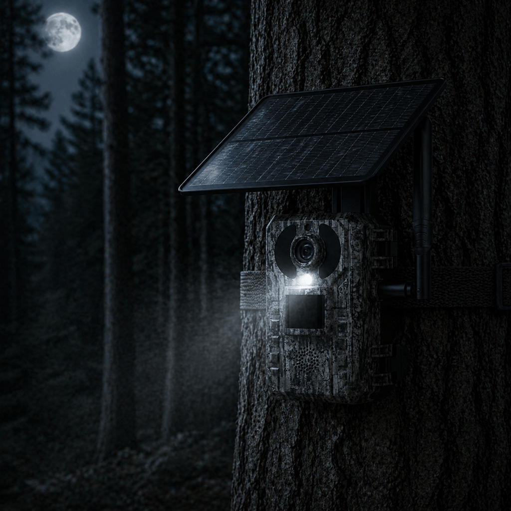 Mon Esprit Nature Camouflage Forêt foncé Caméra de surveillance cellulaire 4G avec énergie solaire - Himro