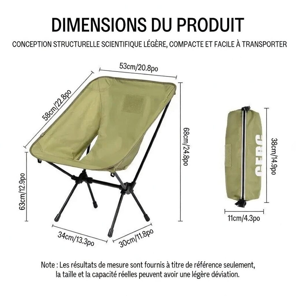 Mon Esprit Nature Chaise de camping pliable - PeakPulse
