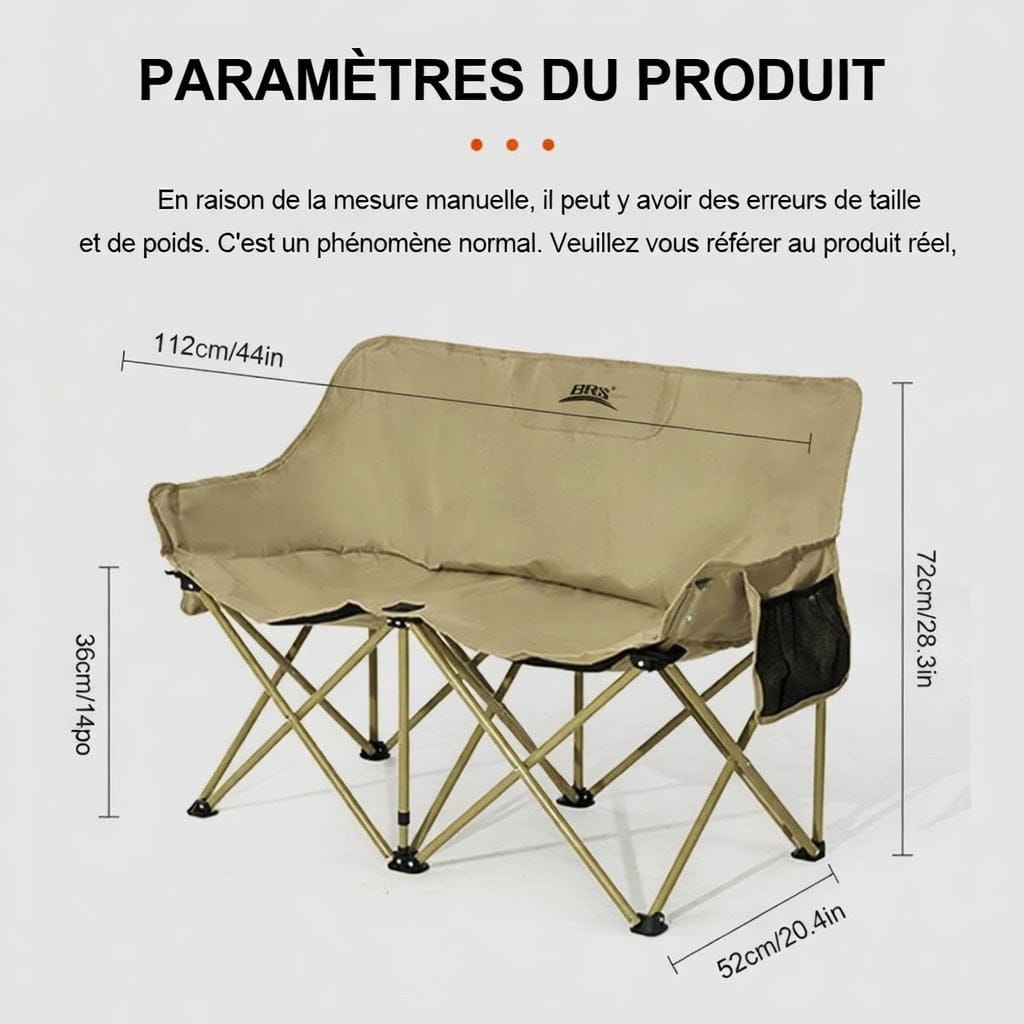 Mon Esprit Nature Chaise double pliable de camping - Jusska