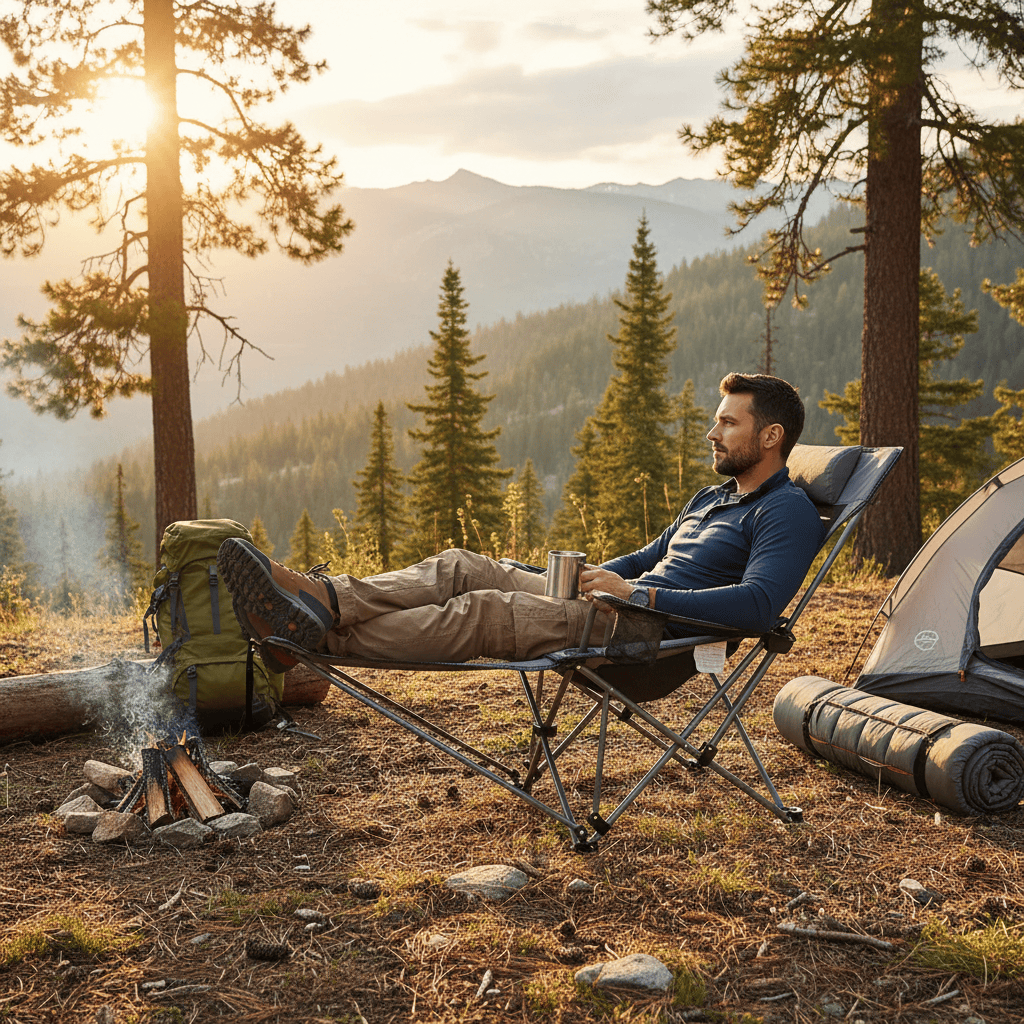 Mon Esprit Nature Chaise longue de camping inclinable et portable - ApexDry