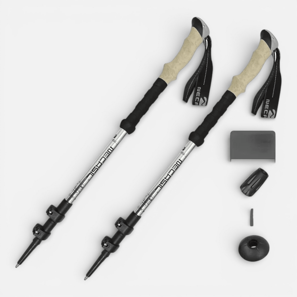 Mon Esprit Nature Gris clair Bâtons de marche réglables - Trekkia