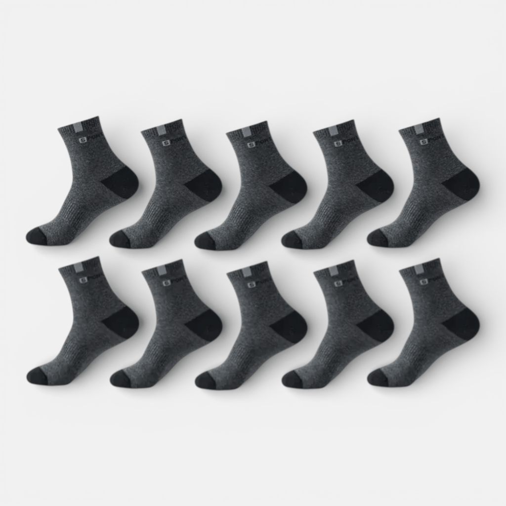 Mon Esprit Nature Gris / EU36-43 Chaussettes en coton de Sport x5