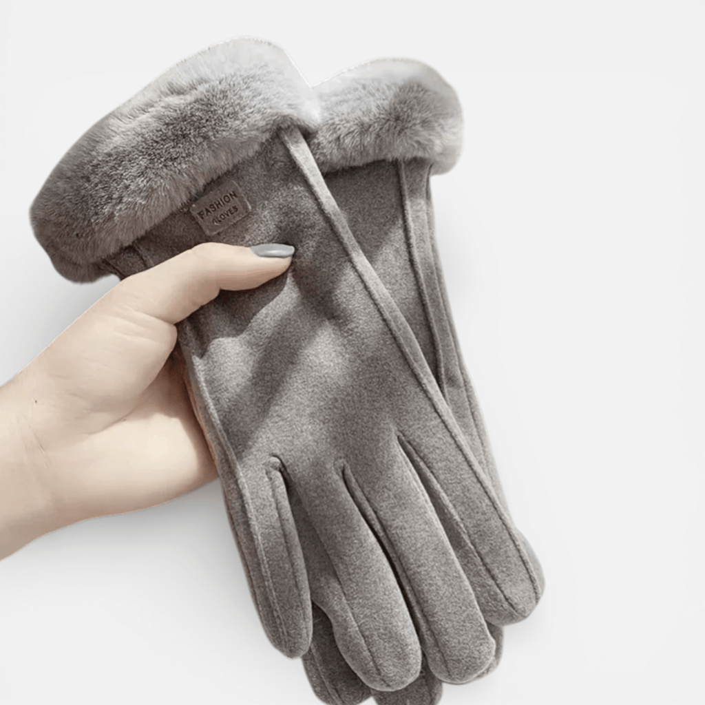 Mon Esprit Nature Gris Gants confortables avec doublure en peluche
