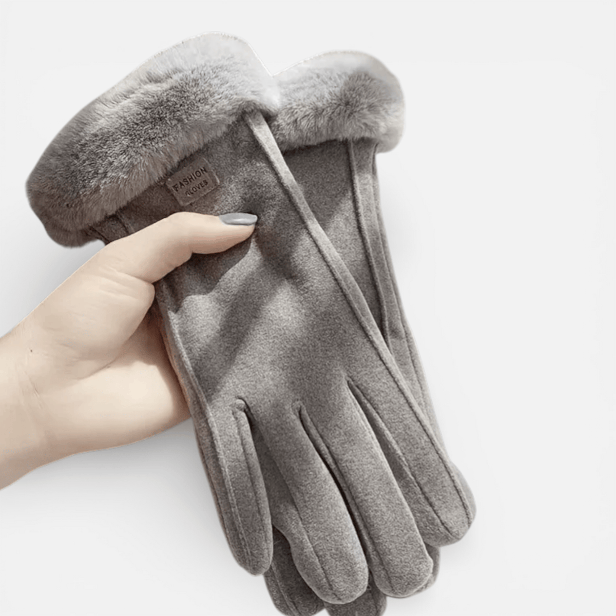 Mon Esprit Nature Gris Gants confortables avec doublure en peluche