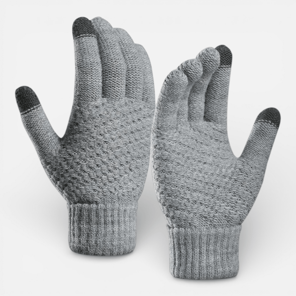 Mon Esprit Nature Gris Gants tricotés en laine unisexe