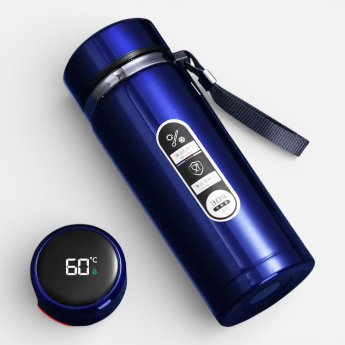 Mon Esprit Nature Marine / 1L Gourde isotherme avec affichage LED - NewTrail