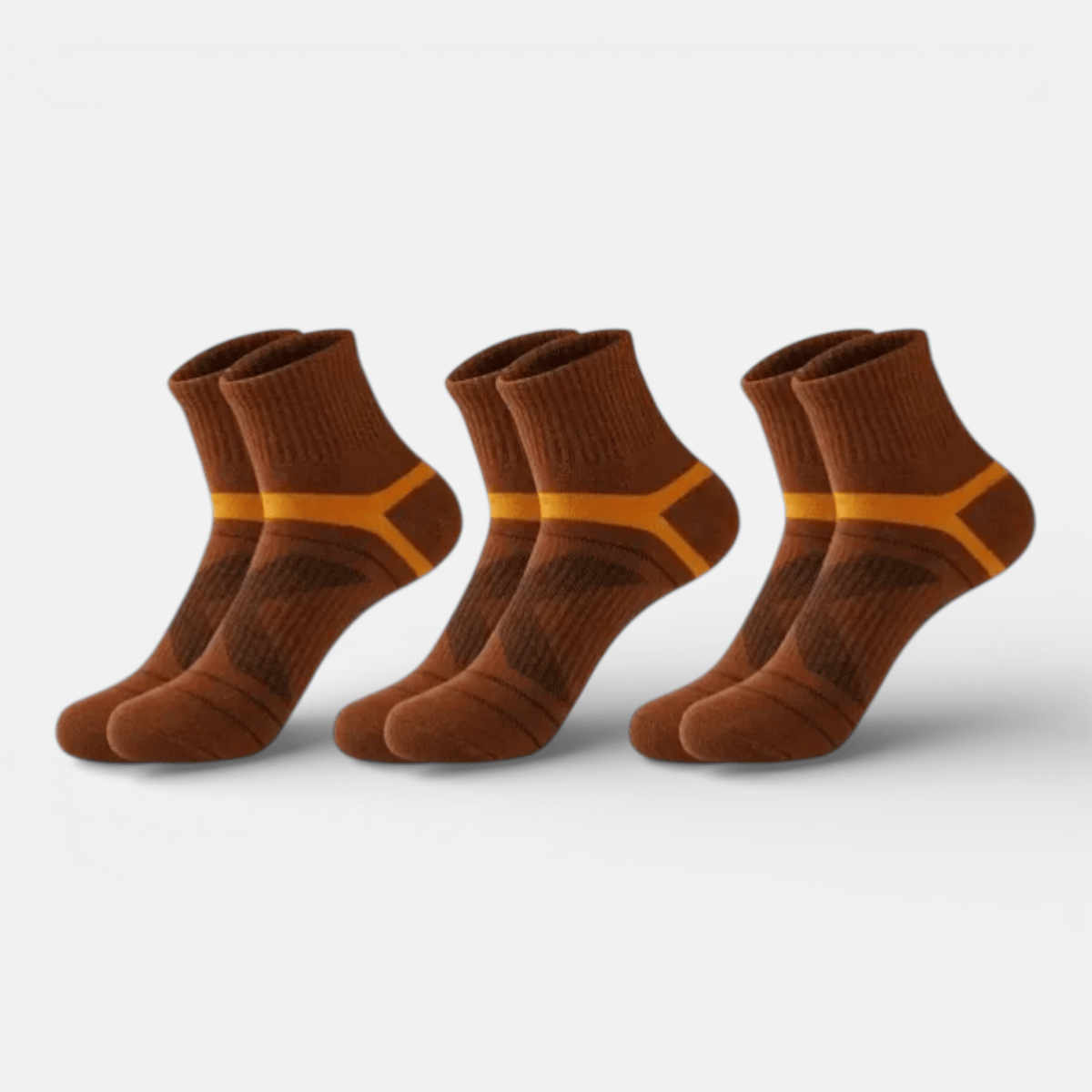 Mon Esprit Nature Marron Chaussettes pour hommes de randonnée x3