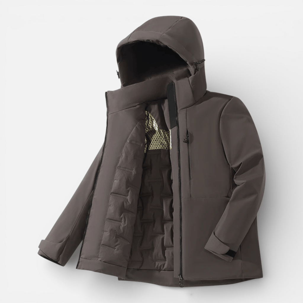 Mon Esprit Nature Marron / S Veste de randonnée coupe-vent thermique - Poly 2