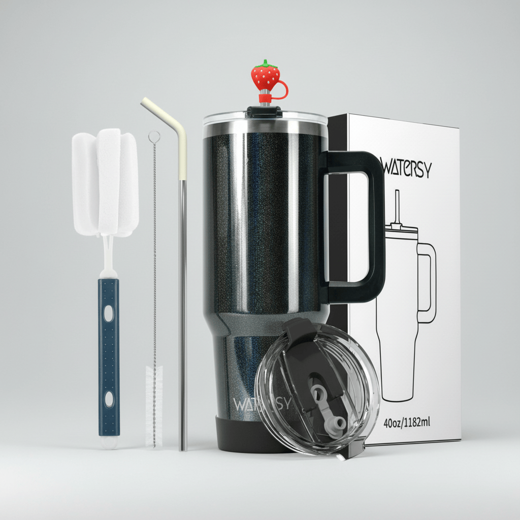 Mon Esprit Nature Noir / 800ml Tasse thermique en acier inoxydable - Noxy