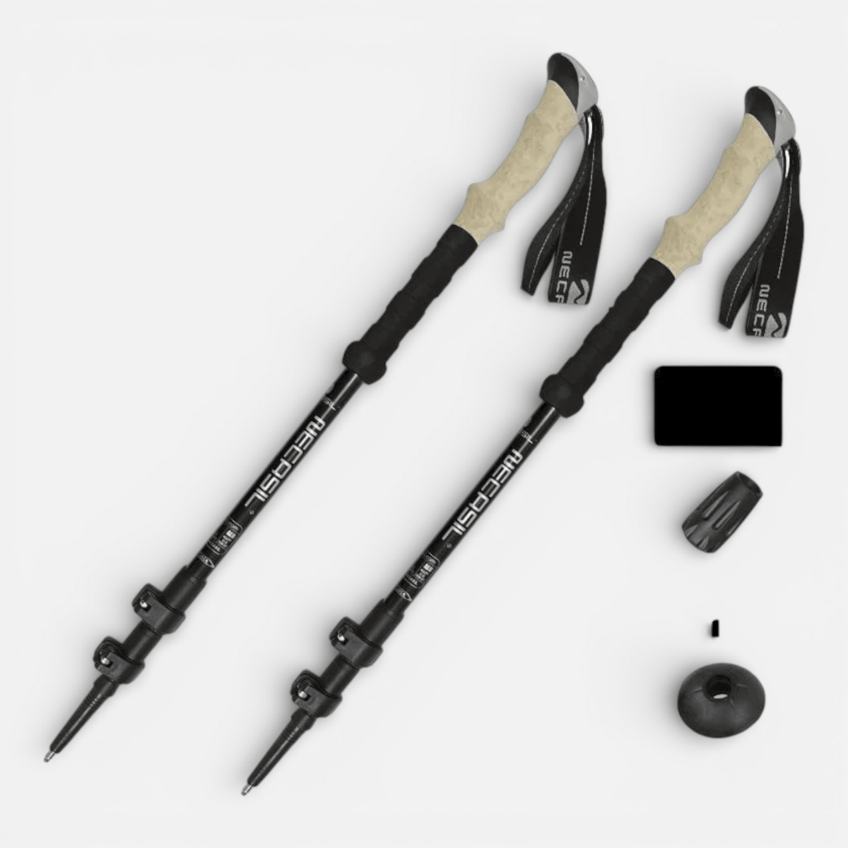 Mon Esprit Nature Noir Bâtons de marche réglables - Trekkia