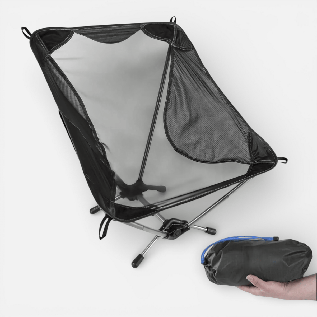 Mon Esprit Nature Noir Chaise de camping ultralégère - TerraNest