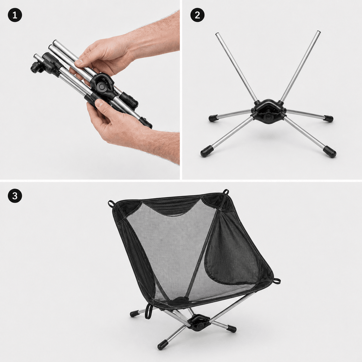 Mon Esprit Nature Noir Chaise de camping ultralégère - TerraNest