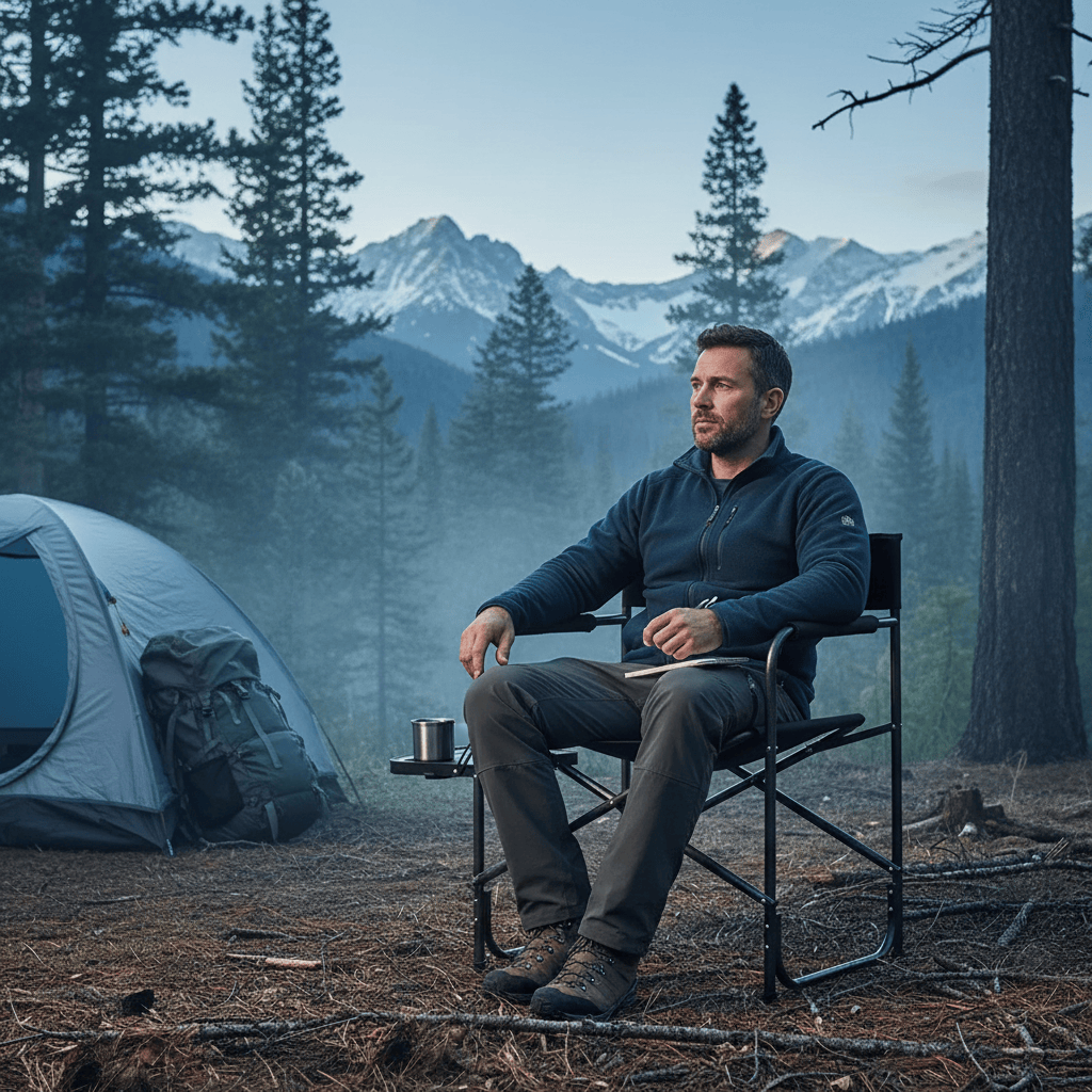 Mon Esprit Nature Noir Chaise pliante de camping en plein air - Mount 1