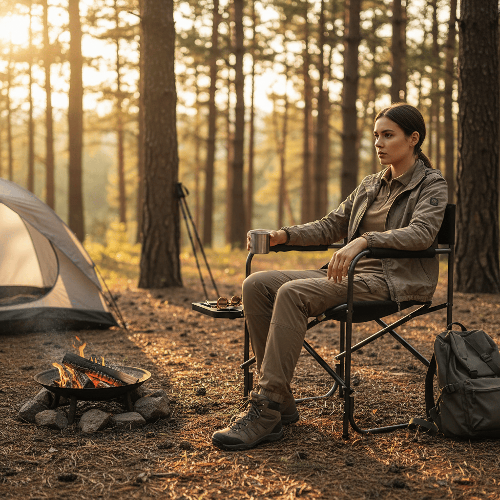 Mon Esprit Nature Noir Chaise pliante de camping en plein air - Mount 1