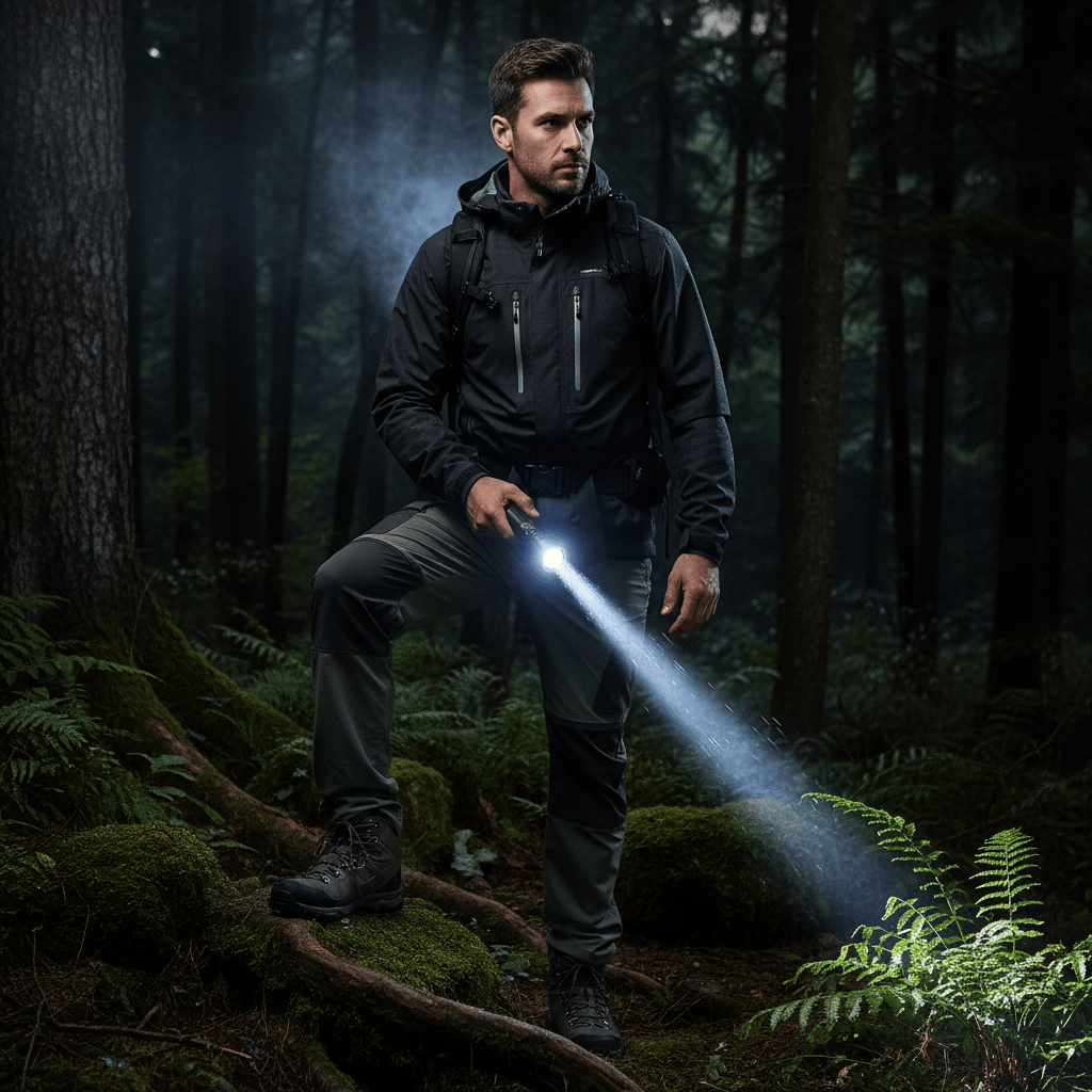 Mon Esprit Nature Noir Lampe de poche LED à lumière forte - Veltrix