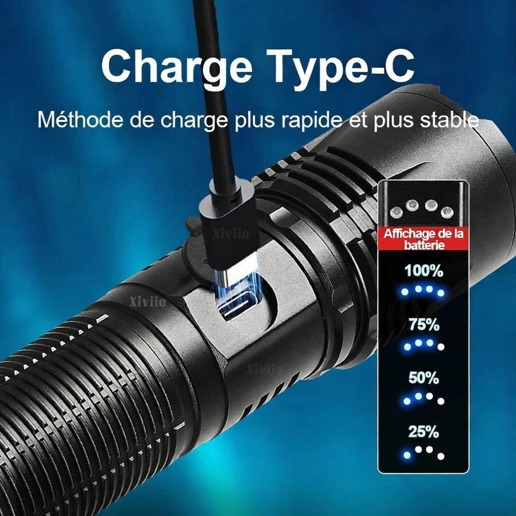 Mon Esprit Nature Noir Lampe de poche LED à lumière forte - Veltrix