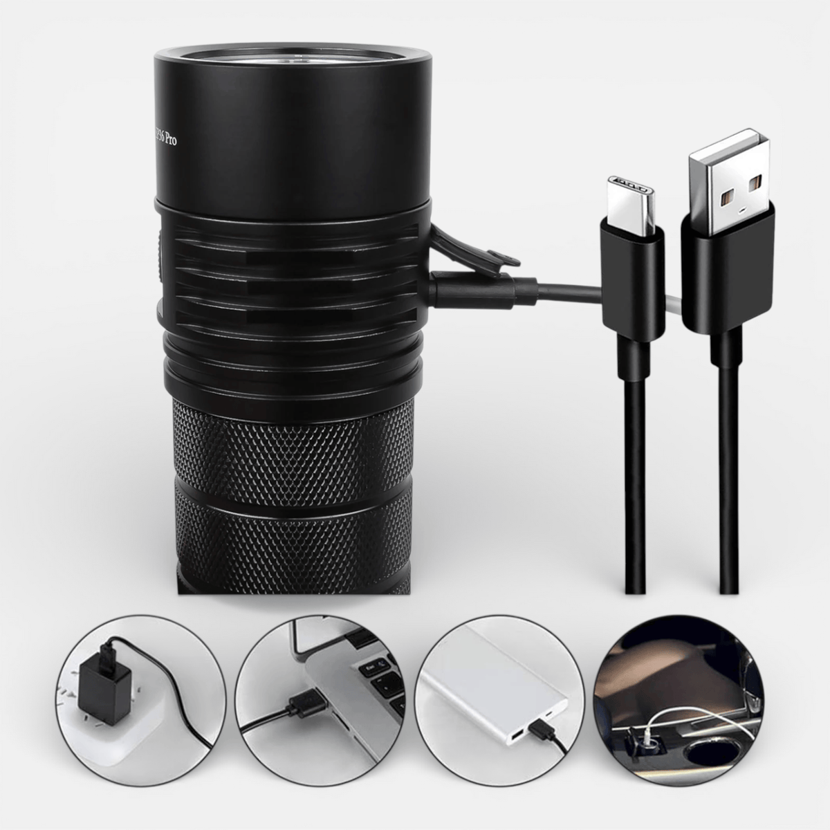 Mon Esprit Nature Noir Lampe torche imperméable - LuminorX