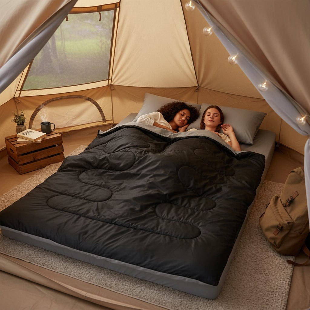 Mon Esprit Nature Noir Sac de couchage d'hiver 2 places - Comforto