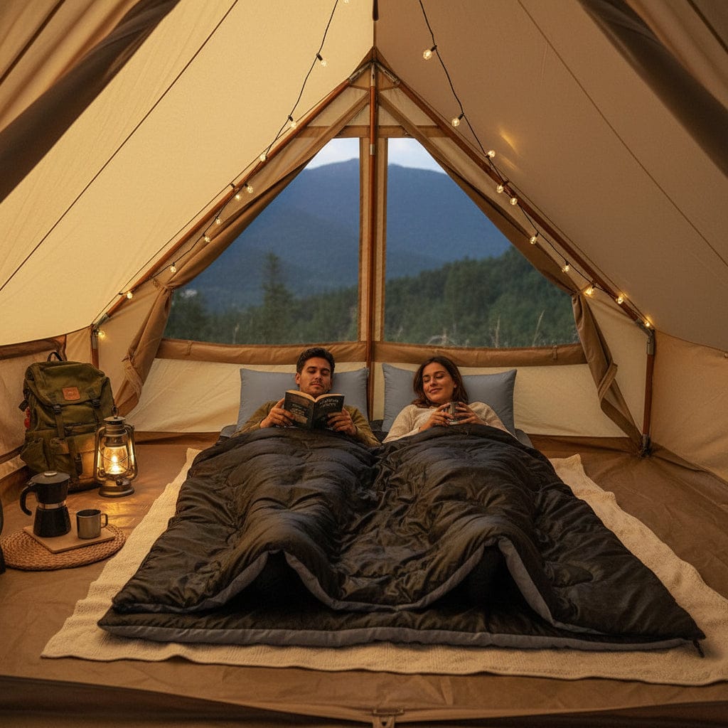 Mon Esprit Nature Noir Sac de couchage d'hiver 2 places - Comforto