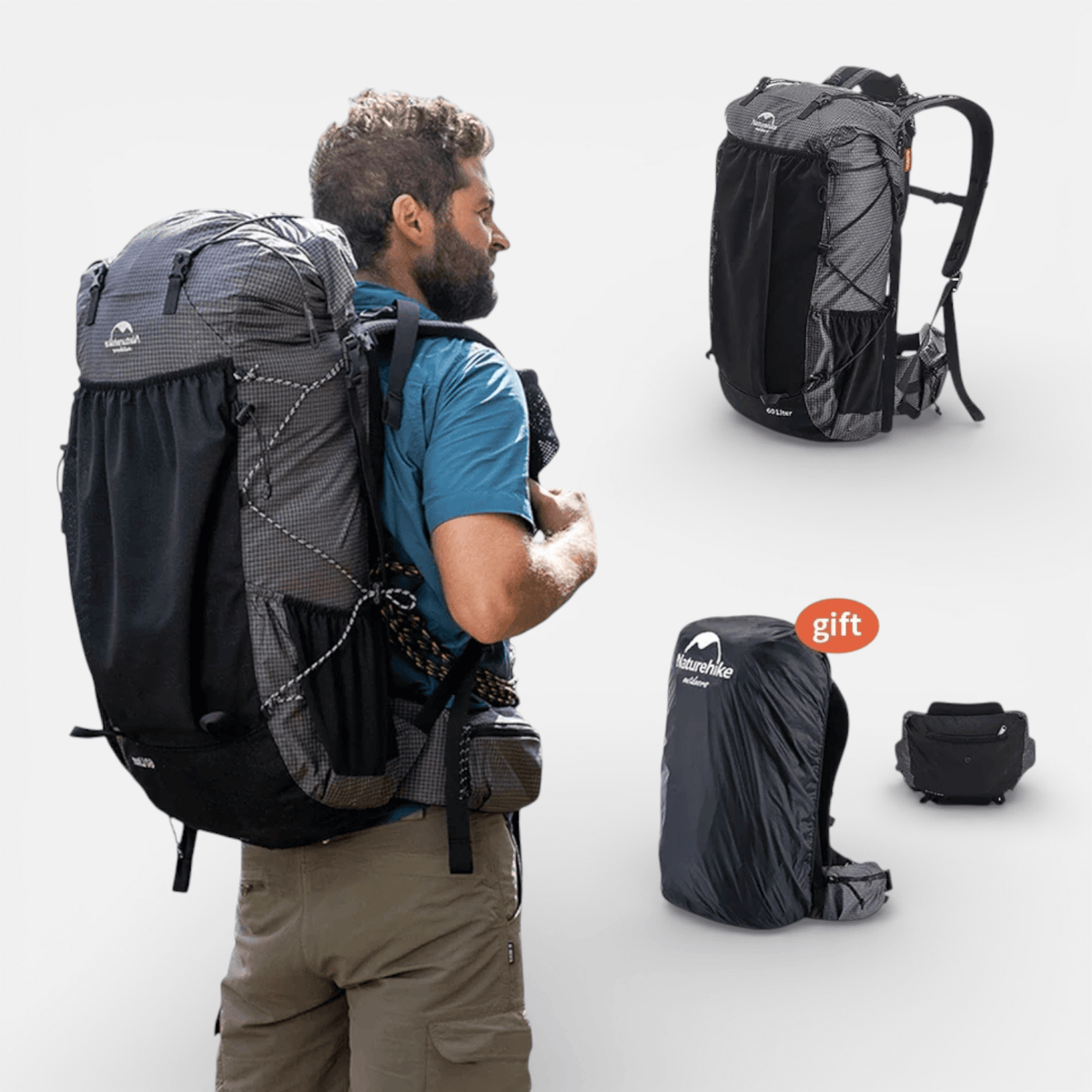 Mon Esprit Nature Noir Sac de randonnée d'alpinisme - Montyx