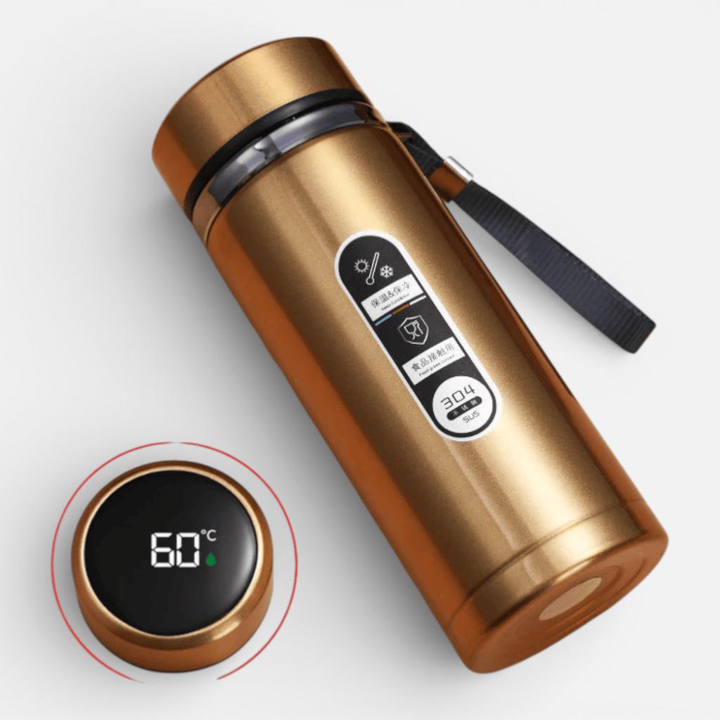 Mon Esprit Nature Or / 1L Gourde isotherme avec affichage LED - NewTrail