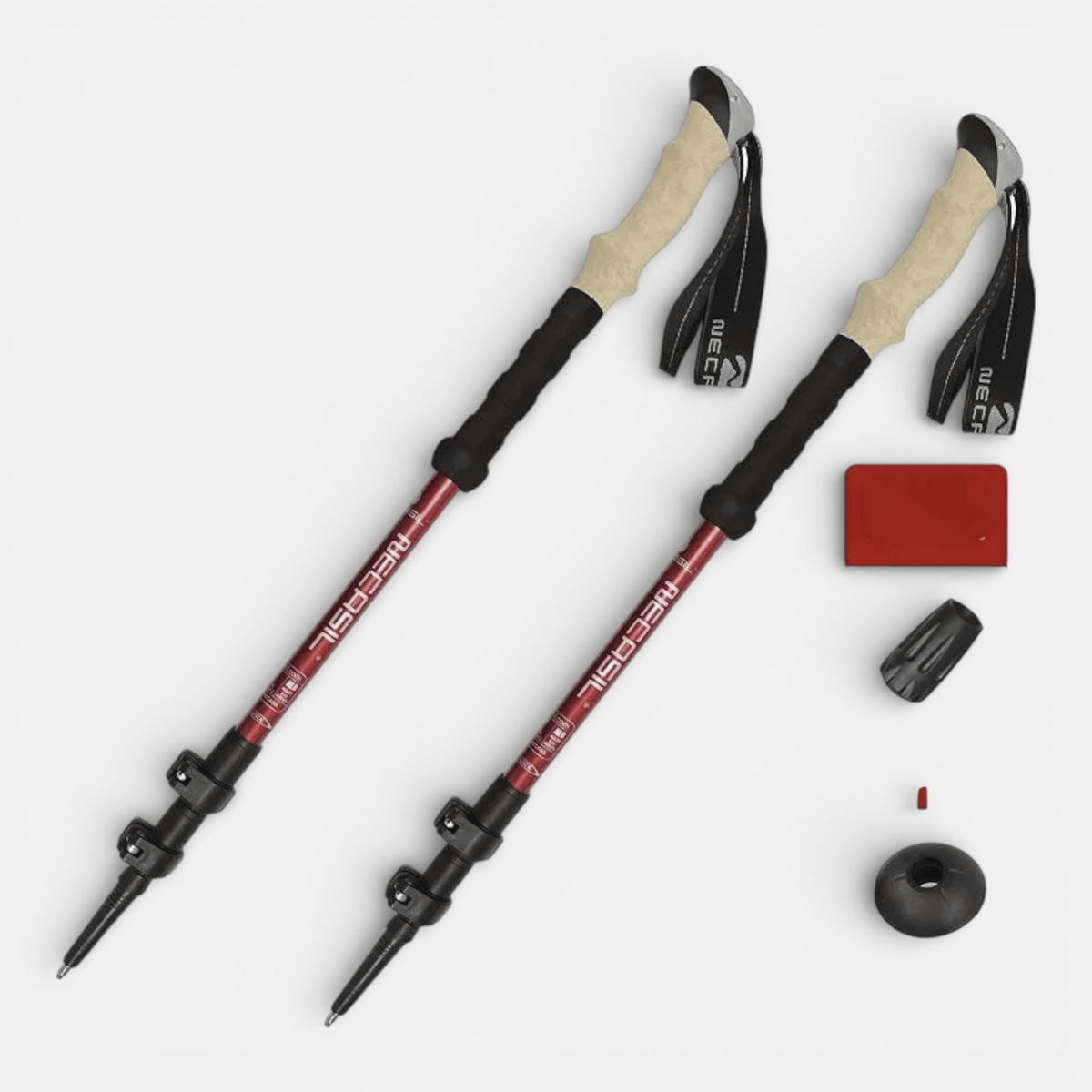 Mon Esprit Nature Rouge Bâtons de marche réglables - Trekkia