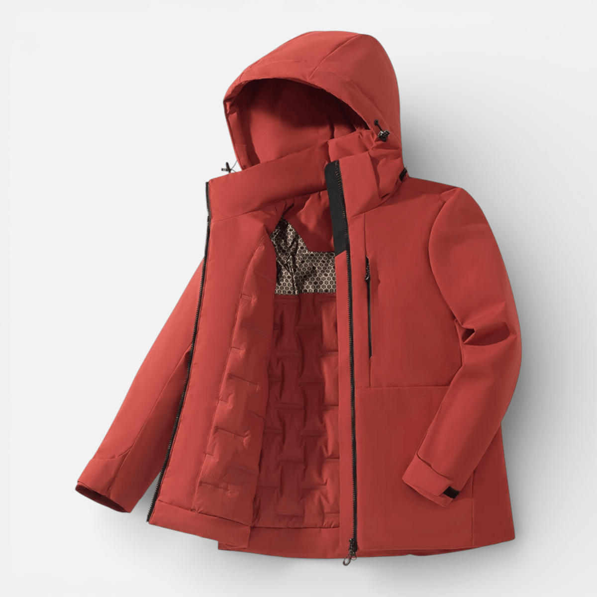 Mon Esprit Nature Rouge / S Veste de randonnée coupe-vent thermique - Poly 2