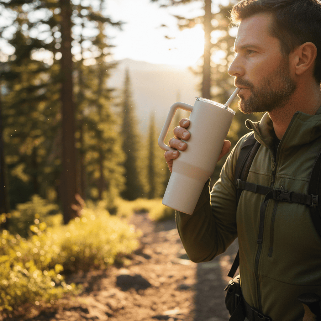 Mon Esprit Nature Tasse thermos avec paille intégrée - Ozz
