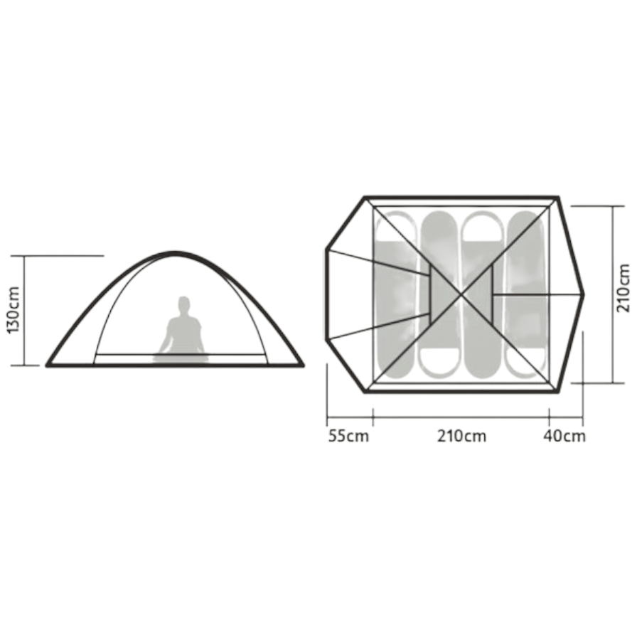 Mon Esprit Nature Tente de camping double couche - Horizon 4P