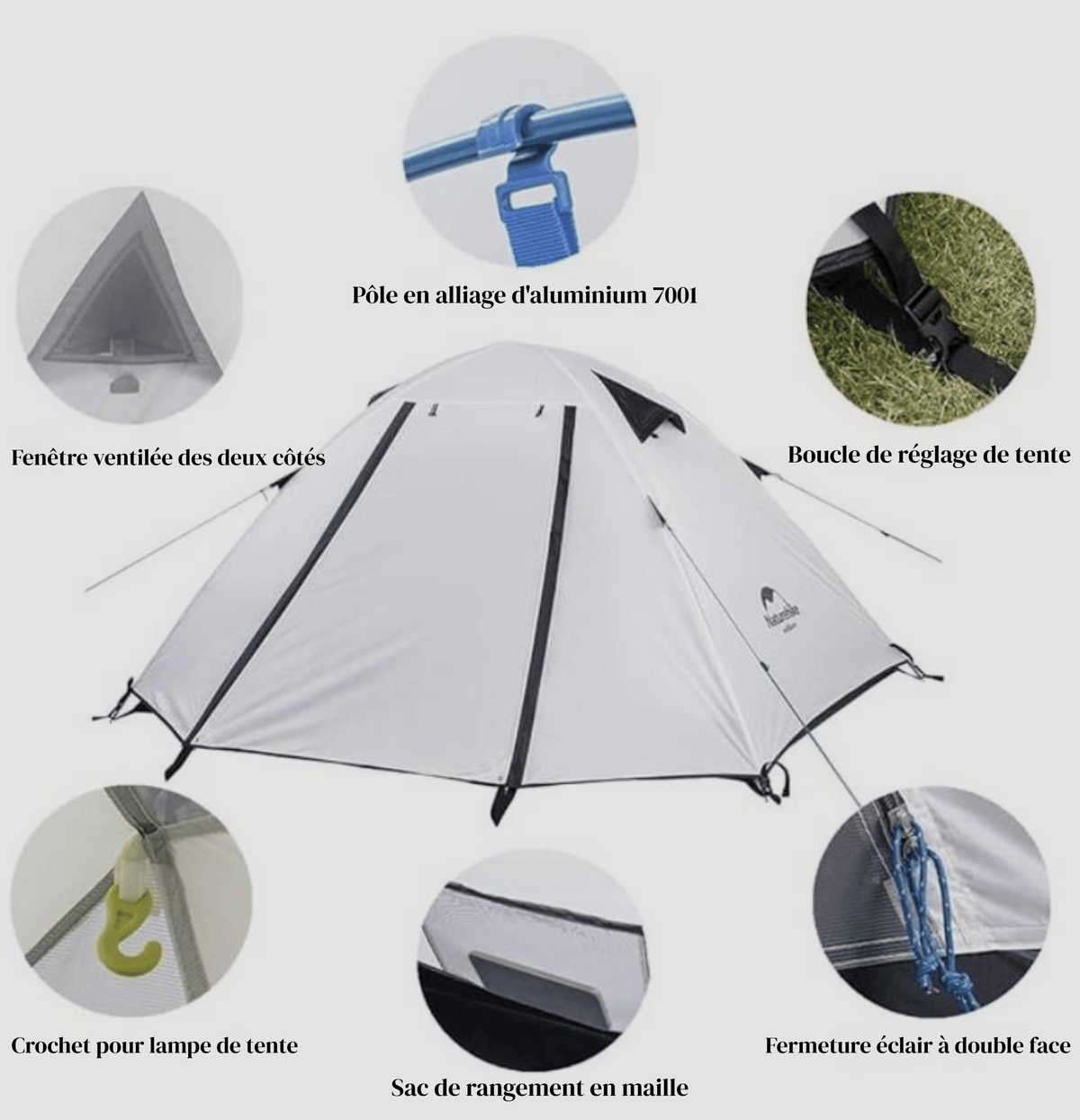 Mon Esprit Nature Tente de camping double couche - Horizon 4P