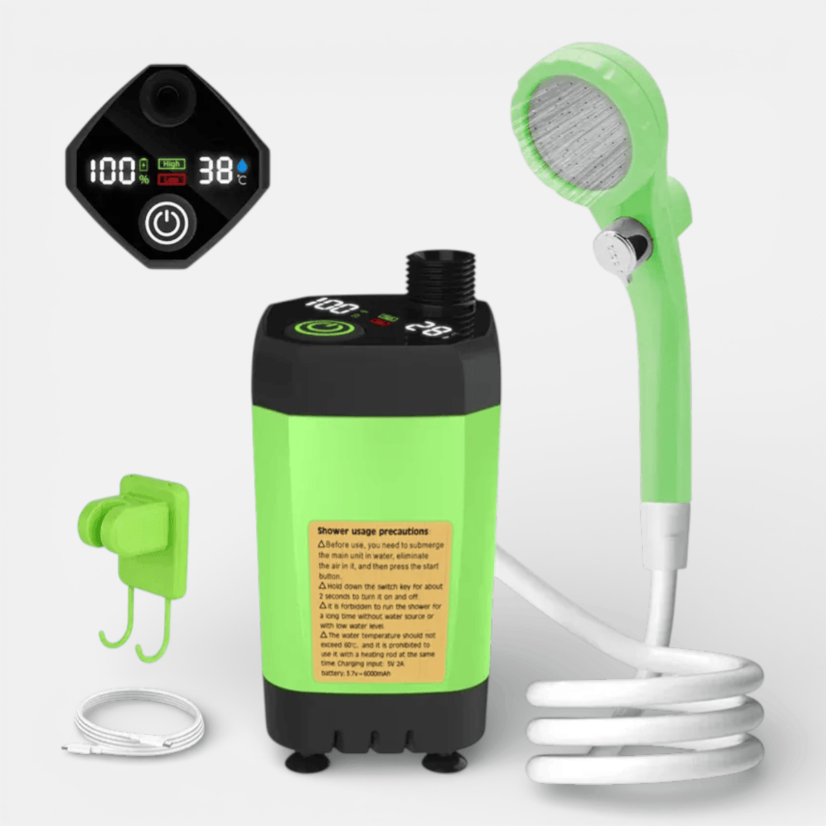 Mon Esprit Nature vert fluo Pompe de douche de Camping