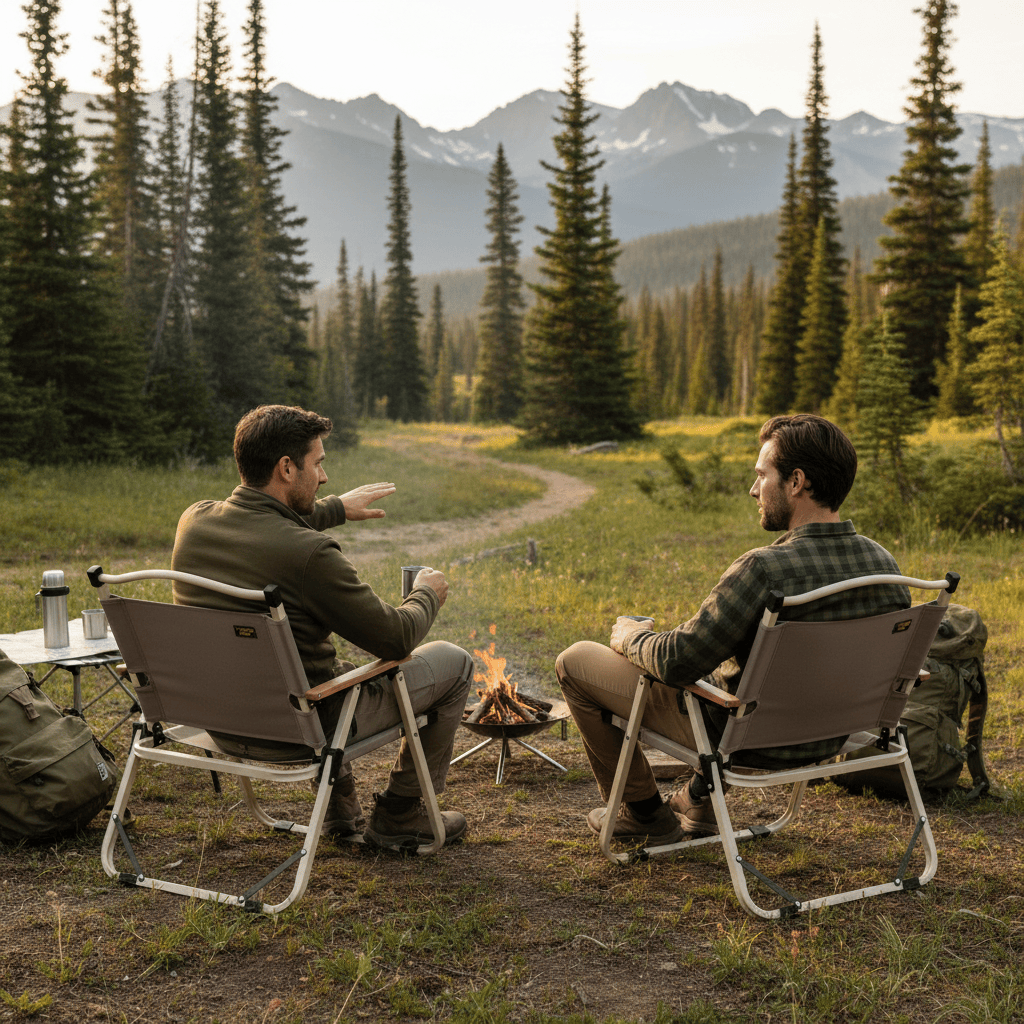 Mon Esprit Nature Vert Olive Lot de chaises pliantes x2 - WildForge Image