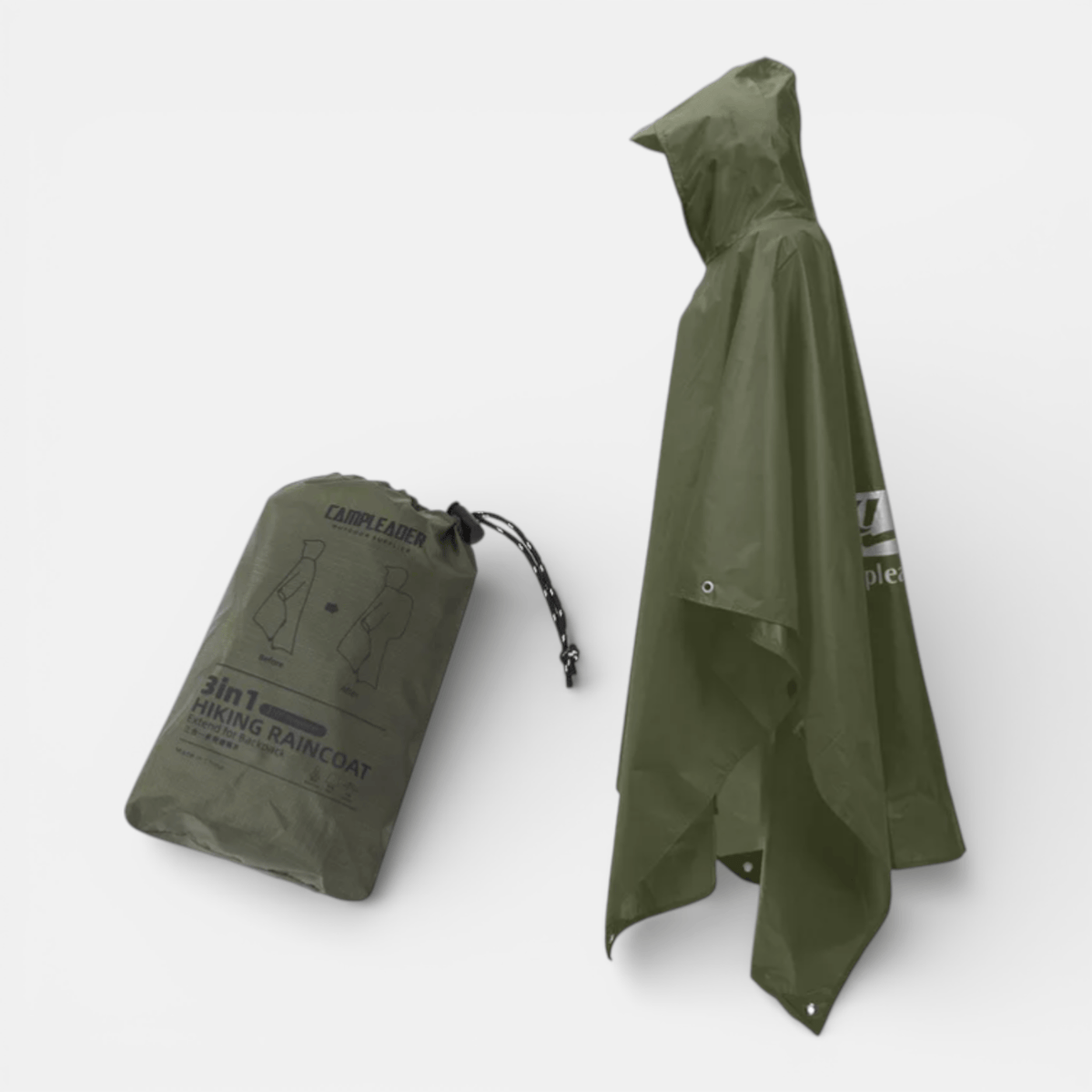 Mon Esprit Nature Vert Olive Manteau imperméable 3 en 1