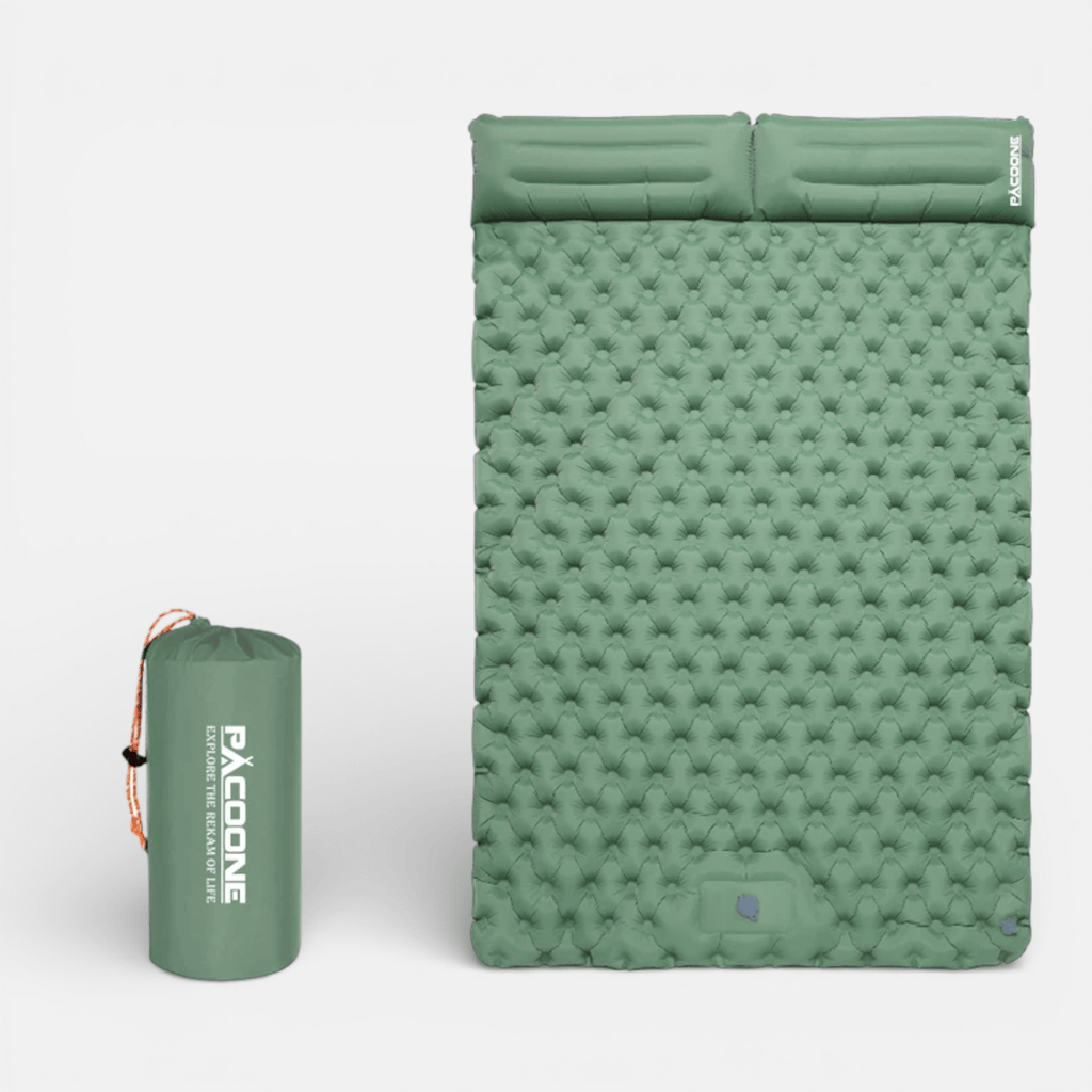 Mon Esprit Nature Vert Olive Matelas de camping double gonflable - Pacssup