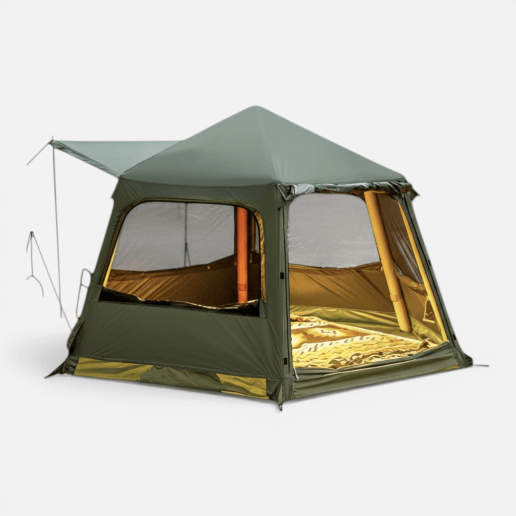 Mon Esprit Nature Vert Olive Tente de camping gonflable 4 saisons - Shelto