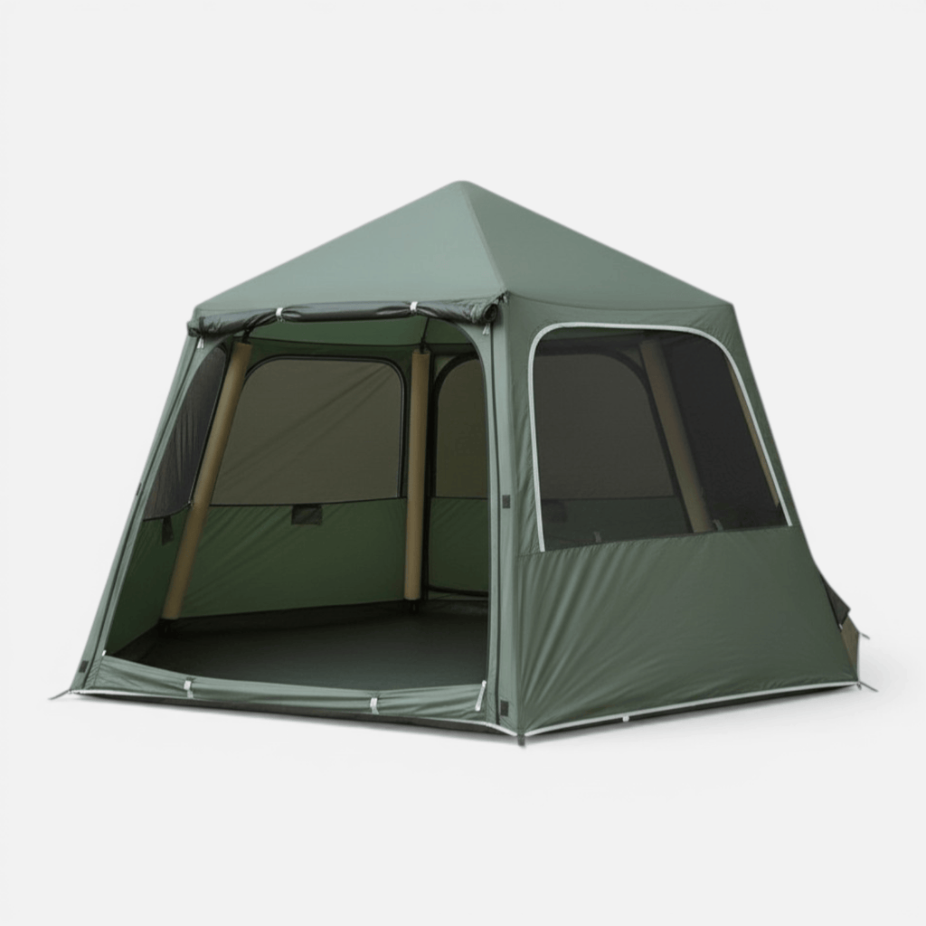 Mon Esprit Nature Vert Olive Tente de camping gonflable 4 saisons - Shelto
