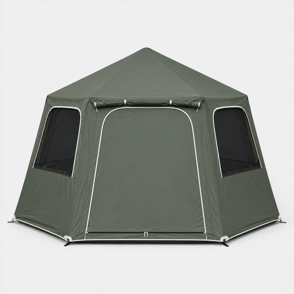 Mon Esprit Nature Vert Olive Tente de camping gonflable 4 saisons - Shelto