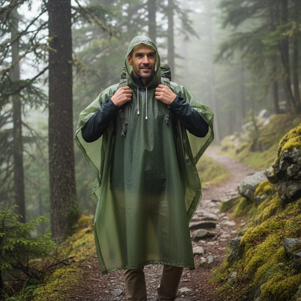 Mon Esprit Nature Vert Ponchos de pluie réutilisables avec capuche