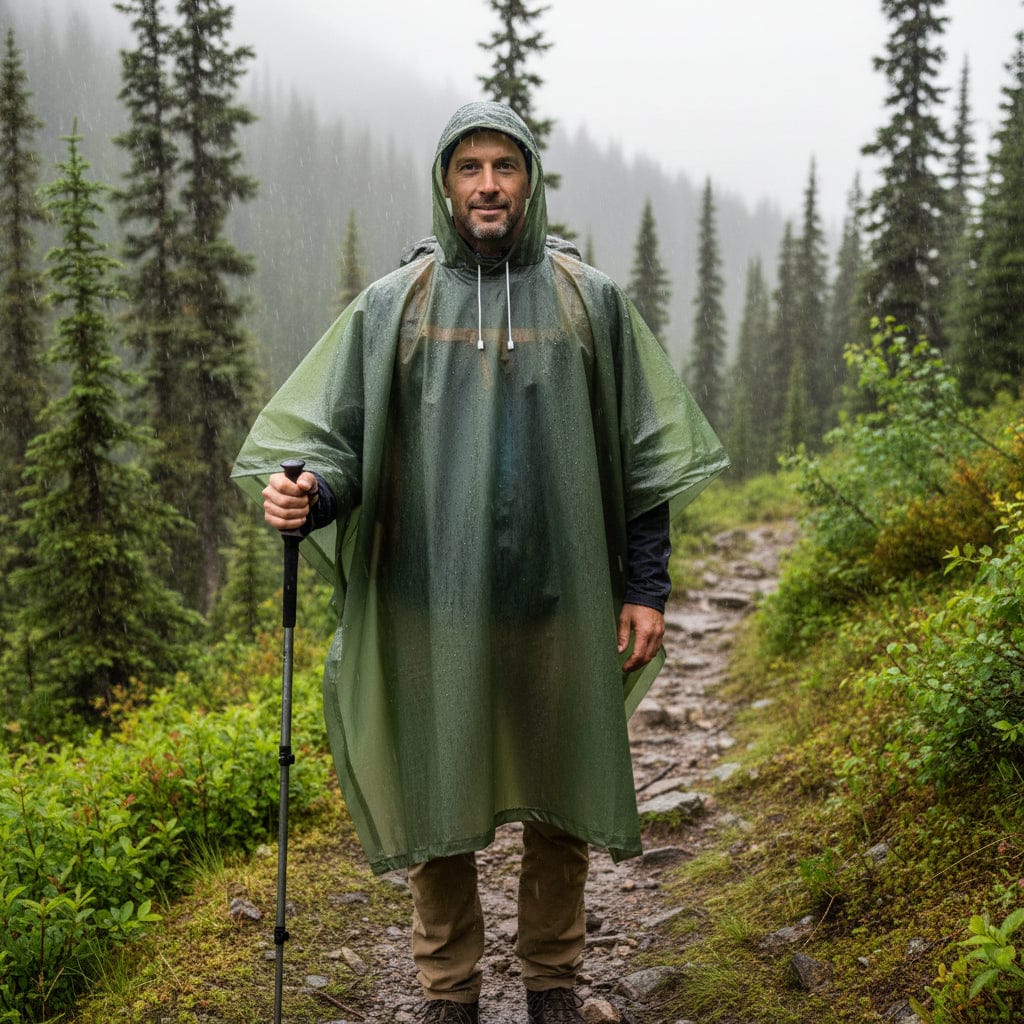 Mon Esprit Nature Vert Ponchos de pluie réutilisables avec capuche Image