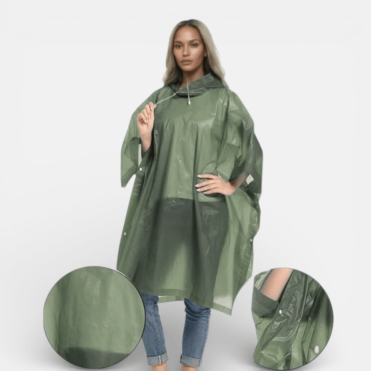 Mon Esprit Nature Vert Ponchos de pluie réutilisables avec capuche