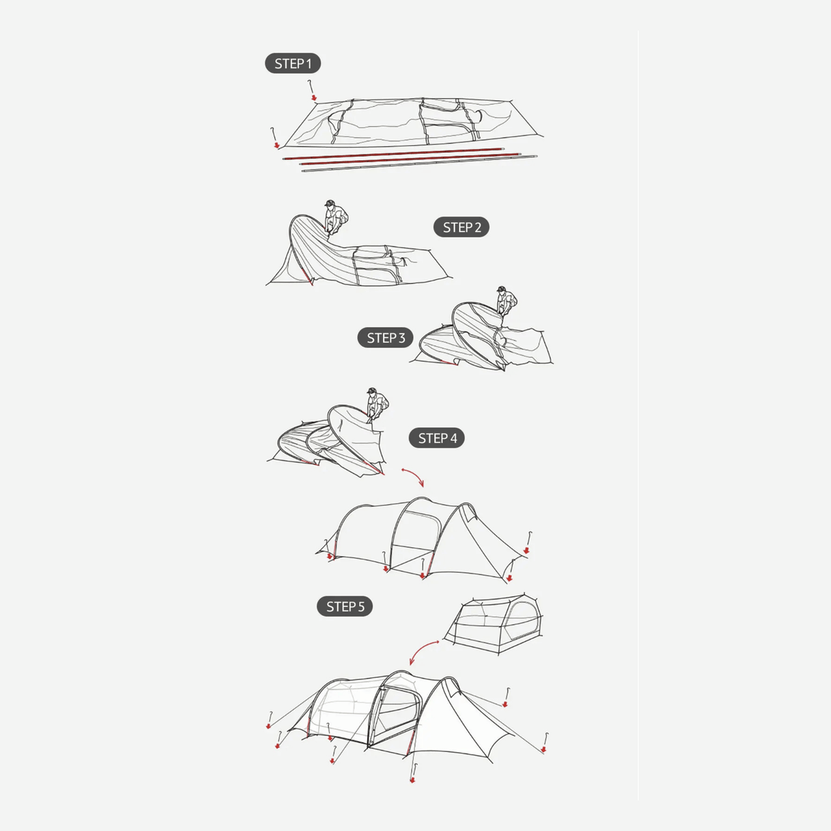 Mon Esprit Nature Vert Tente de camping 4 saisons - Hiking 3/4P